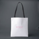 Resist Persist pink two sided minimalist custom Tote Bag<br><div class="desc">Resist Persist light pink and white two sided minimalist customisable text Tote Bag</div>