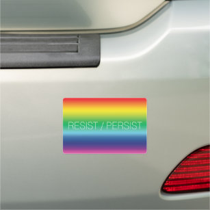 resist persist - Pride lgbtq lgbt queer Car Magnet