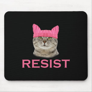 Resist Persist Protest March Cat Hat Mouse Pad