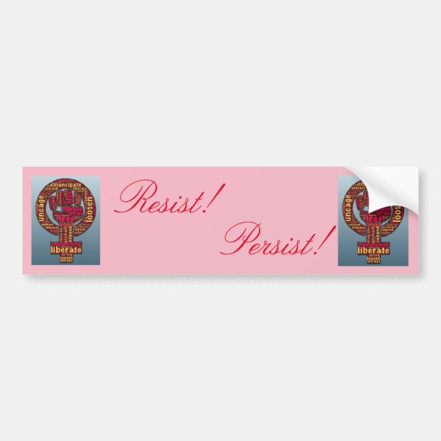 resist persist raised fist bumper sticker (Front)