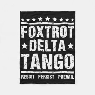 Resist - Persist Republican Meme Funny Foxtrots De Fleece Blanket