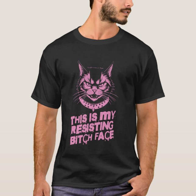 Resist Political Protest Cat T-Shirt (Front)