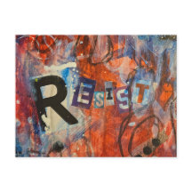 Resist Post Card