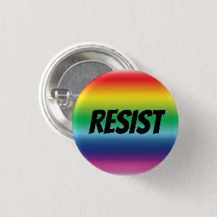 "Resist" pride lgbtq lgbt rainbow colours - 3 Cm Round Badge