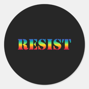 Resist Pride - Vintageretro Rainbow Resistance Classic Round Sticker
