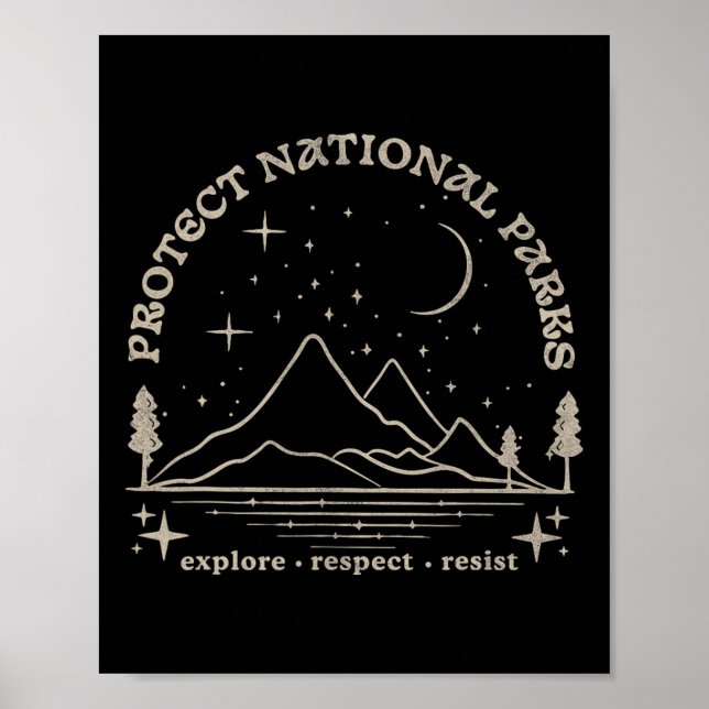 Resist Protect Our National Parks Graphic Anti Tru Poster (Front)
