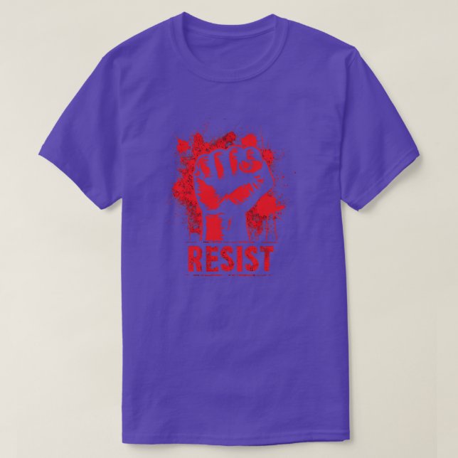 Resist Protest fist Red T-Shirt (Design Front)