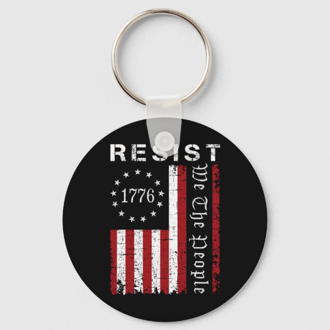 Resist Protest We The People Flag Protest Save Dem Key Ring (Front)