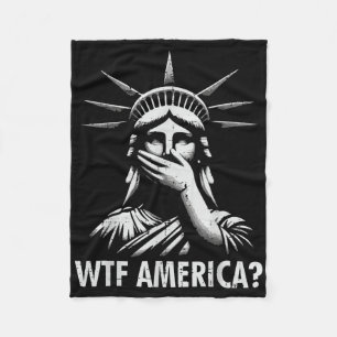 Resist Protest Wtf America Statue Liberty Equality Fleece Blanket