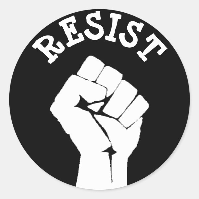 Resist Protester Fist Anti-Trump Political Sticker (Front)