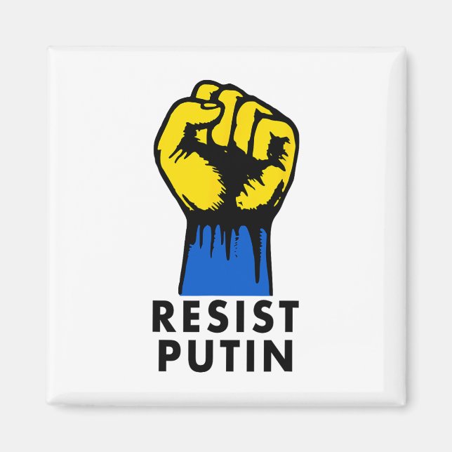 Resist Putin Protest Raised Fist  Magnet (Front)