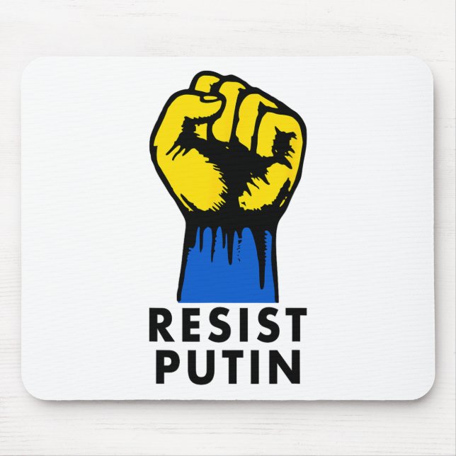 Resist Putin Protest Raised Fist  Mouse Pad (Front)