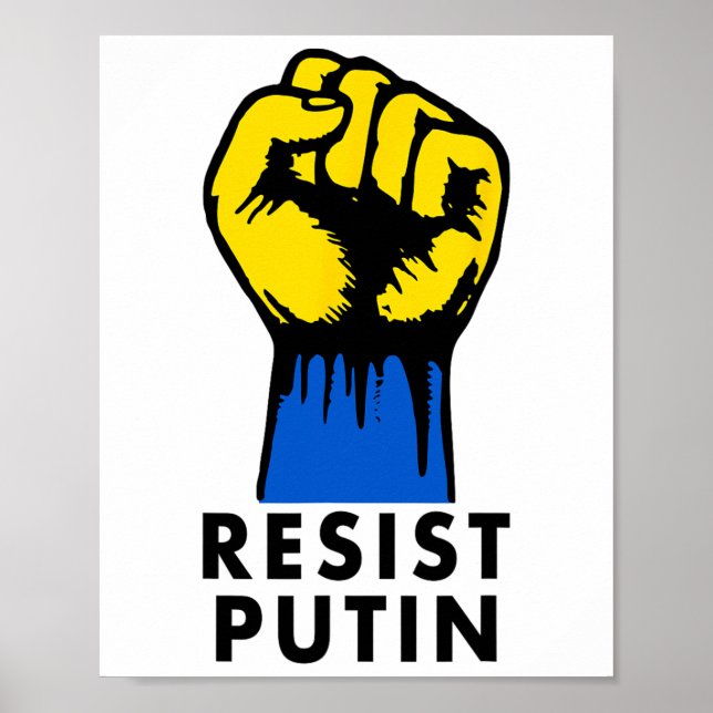 Resist Putin Protest Raised Fist  Poster (Front)