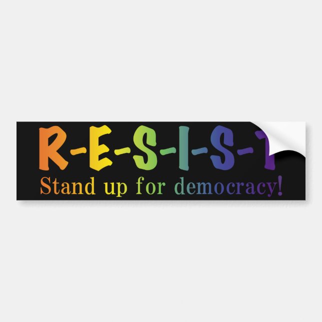 RESIST - rainbow letters Bumper Sticker (Front)