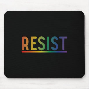 Resist Rainbow Lgbtq Gay Pride Political Protest  Mouse Pad