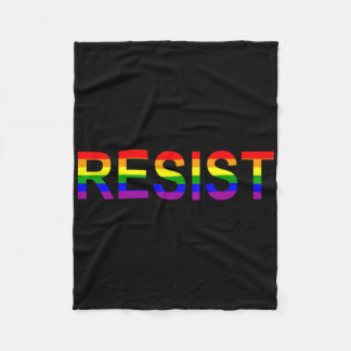 Resist Rainbow Queer Anti Trump Novelty Political  Fleece Blanket
