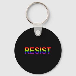Resist Rainbow Queer Anti Trump Novelty Political Key Ring