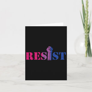 Resist Raised Fist Protest Lgbtq Biual Flag Gay Pr Card