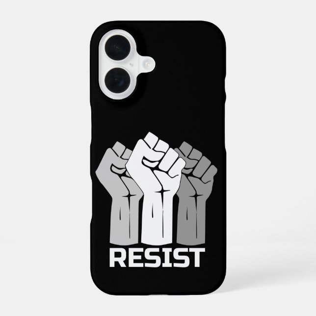 Resist Raised Fists Protest Design iPhone 16 Case (Back)