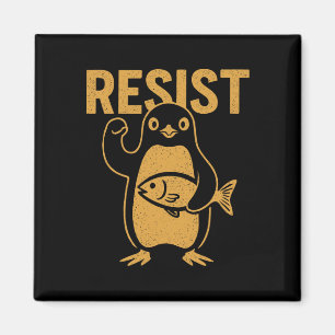 Resist Rebel Penguin Protest Against Tariffs Resis Magnet