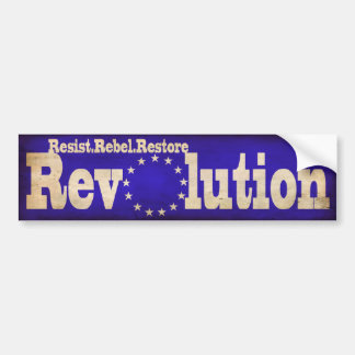 Resist Rebel Restore Revolution Bumpersticke(Blue) Bumper Sticker