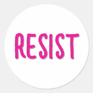 Resist Resistance Pink Classic Round Sticker