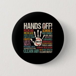 Resist Resistance Statue Of Liberty Hands Off Prot 6 Cm Round Badge