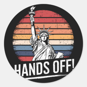 Resist Resistance Statue Of Liberty Hands Off Prot Classic Round Sticker