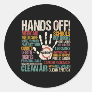 Resist Resistance Statue Of Liberty Hands Off Prot Classic Round Sticker