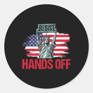 Resist Resistance Statue Of Liberty Hands Off Prot Classic Round Sticker