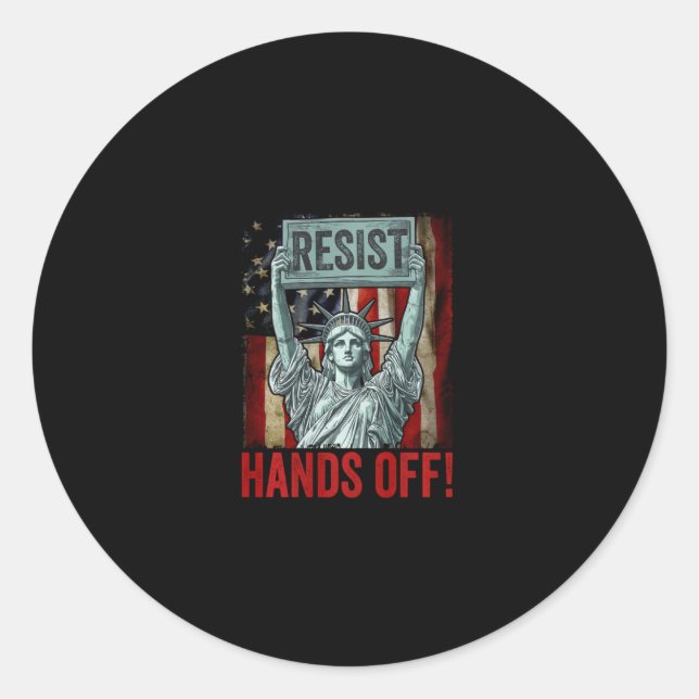 Resist Resistance Statue Of Liberty Hands Off Prot Classic Round Sticker (Front)