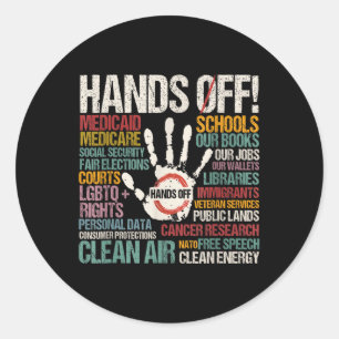 Resist Resistance Statue Of Liberty Hands Off Prot Classic Round Sticker