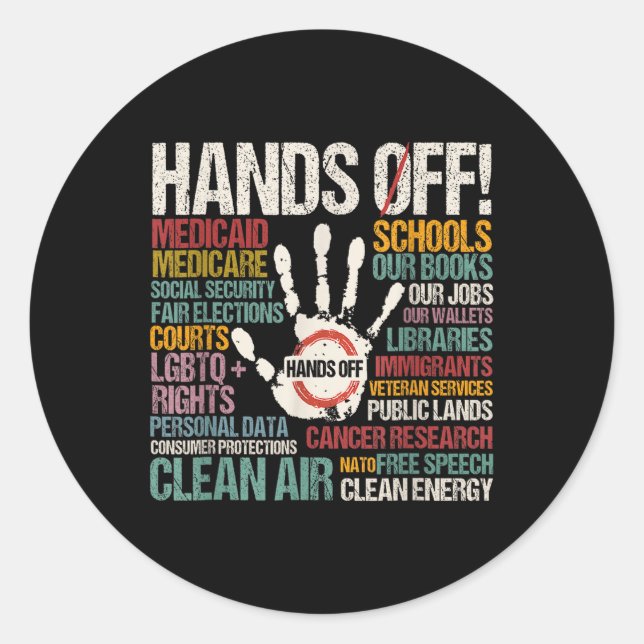 Resist Resistance Statue Of Liberty Hands Off Prot Classic Round Sticker (Front)