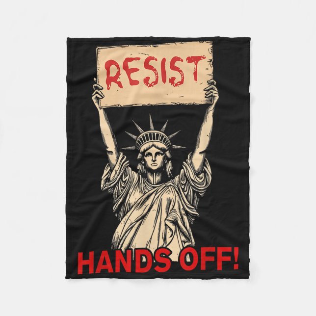 Resist Resistance Statue Of Liberty Hands Off Prot Fleece Blanket (Front)