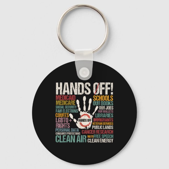 Resist Resistance Statue Of Liberty Hands Off Prot Key Ring (Front)