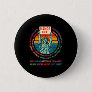 Resist Resistance Usa Statue Of Liberty Hands Off 6 Cm Round Badge