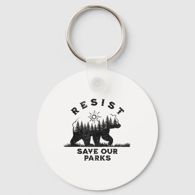 Resist Save Our Parks Alt Us National Parks Anti T Key Ring (Front)