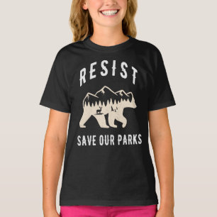 Resist Save Our Parks Alt US National Parks Bear  T-Shirt