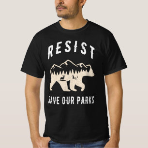 Resist Save Our Parks Alt US National Parks Bear  T-Shirt