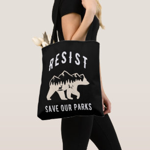 Resist Save Our Parks Alt US National Parks Bear  Tote Bag