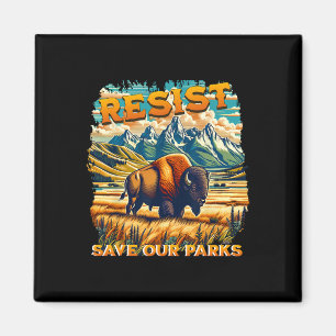Resist Save Our Parks Alt Us National Parks Bison Magnet