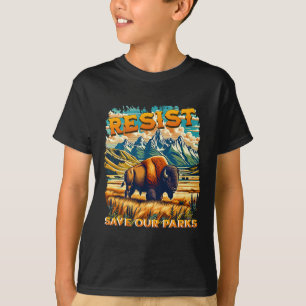 Resist Save Our Parks Alt Us National Parks Bison T-Shirt