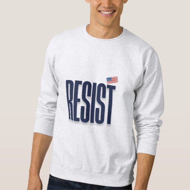 RESIST Small American Flag – Protest Statement Sweatshirt (Front)