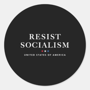 Resist Socialism Anti-socialist Anti-marxism Usa  Classic Round Sticker