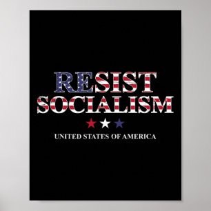 Resist Socialism United States Of America Anti Soc Poster