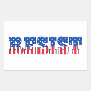Resist   Stars & Stripes Rectangular Sticker