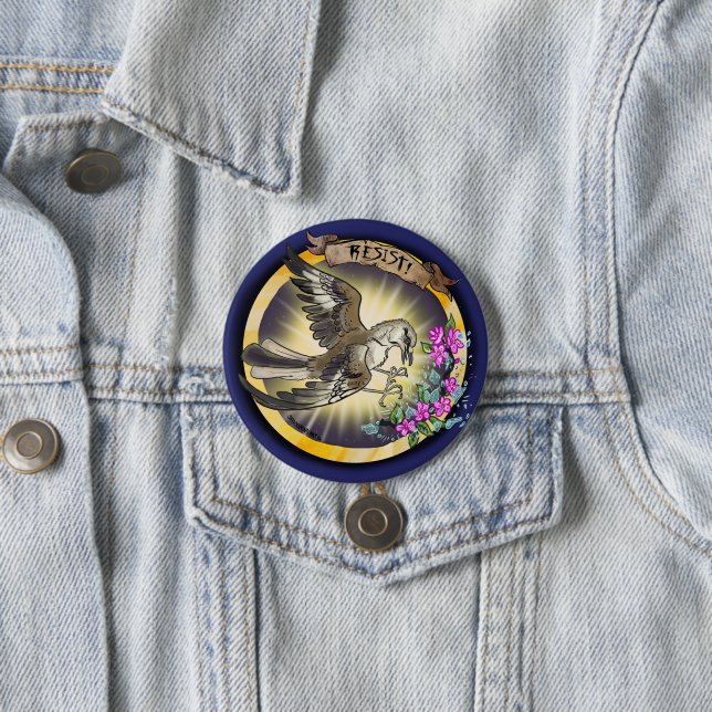 Resist State Bird Arkansas Mockingbird 7.5 Cm Round Badge (In Situ)