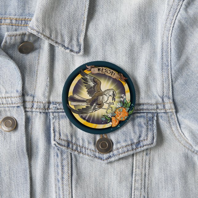 Resist State Bird Florida Mockingbird 7.5 Cm Round Badge (In Situ)