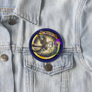 Resist State Bird Tennessee Mockingbird 7.5 Cm Round Badge