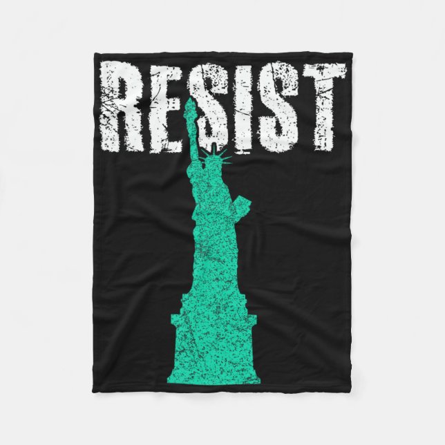 Resist Statue Of Liberty 1  Fleece Blanket (Front)